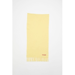 Fringe wool scarf - Narrow - Vanilla yellow