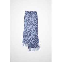 Monogram jacquard scarf - Blue/lilac