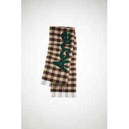 Check logo scarf - Brown/green