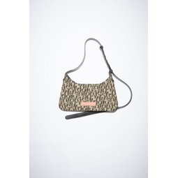 Monogram Platt mini shoulder bag - Beige/black