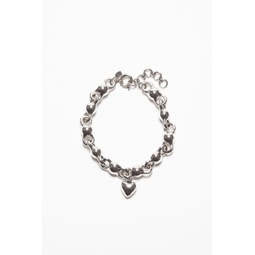 Heart charm necklace - Antique Silver