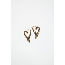 Heart hoops - Antique gold