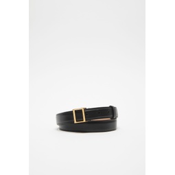 Leather buckle belt - Black/gold