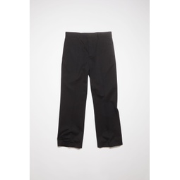 Twill cotton-blend trousers - Black