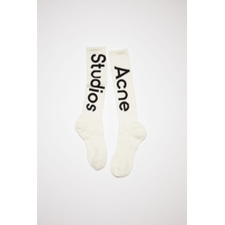 Logo-jacquard socks - Off white