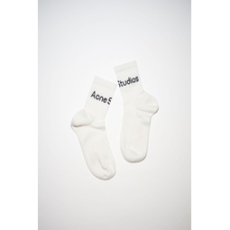 Ribbed logo socks - Black/white