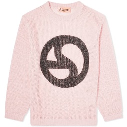 Acne Studios Kitaly Logogram Open Knit Jumper Blush Pink