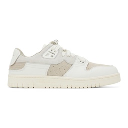 White & Off-White Leather Low-Top Sneakers 231129M237000