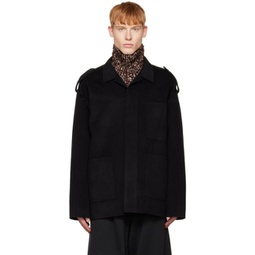 Black Double-Faced Jacket 222129M180020