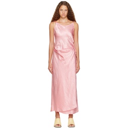 Pink Wrap Maxi Dress 232129F055000
