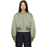 Green Patch Bomber Jacket 232129F058002