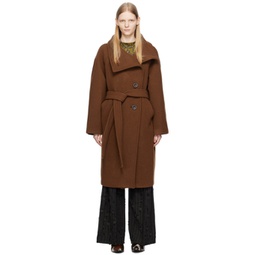 Brown Belted Coat 232129F059014