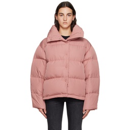 Pink Quilted Down Jacket 232129F061003