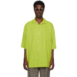 Green Printed Shirt 231129M192031