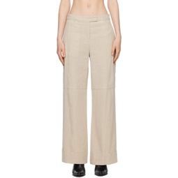 Beige Tailored Trousers 231129F087011