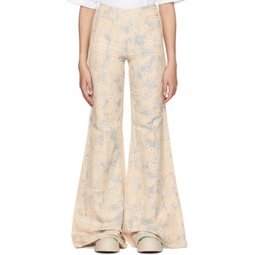 Yellow & Blue Printed Trousers 231129F087014
