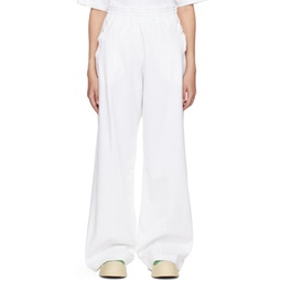 White Relaxed Trousers 231129F087035
