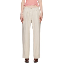 Off-White Pleated Trousers 231129F087023