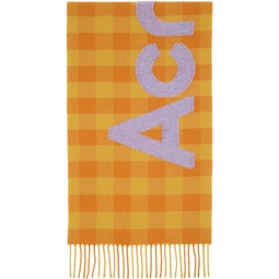 Orange Check Scarf 232129F028032