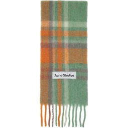 Orange & Green Tartan Scarf 232129F028037