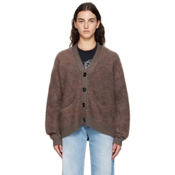 Brown Fluffy Cardigan 232129F095012