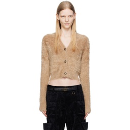 Brown Fluffy Cardigan 232129F095024