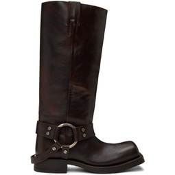 SSENSE Exclusive Brown Stirrup High Boots 241129F115007