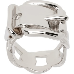 Silver Buckle Ring 241129M147003