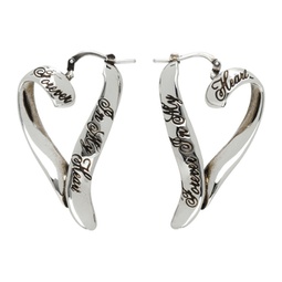 Silver Heart Hoop Earrings 232129M144004