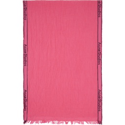 Pink Logo Tape Scarf 241129M150058