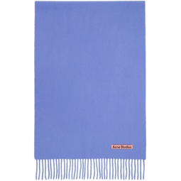 Blue Narrow Fringe Scarf 241129M150016