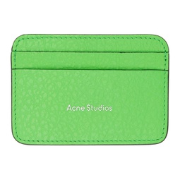 Green Leather Card Holder 241129M164016