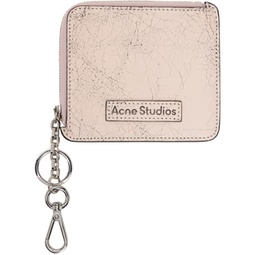 Pink Zip Leather Wallet 241129M164020