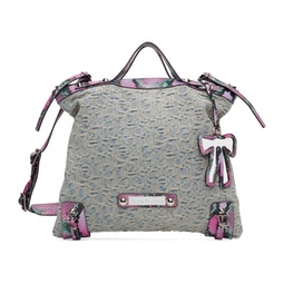 Blue Monogram Python Denim Tote 241129M172010