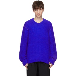 Blue Hand-Knit Sweater 232129M206005