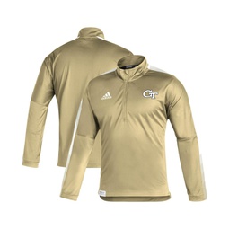 Mens Gold Georgia Tech Yellow Jackets 2021 Sideline Quarter-Zip Jacket
