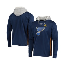 Mens Navy St. Louis Blues Skate Lace Aeroready Pullover Hoodie