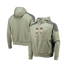 Mens Olive Mississippi State Bulldogs Military-Inspired Appreciation Salute To Service AEROREADY Pullover Hoodie