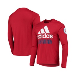Mens Red Chicago Fire Vintage-Like Performance Long Sleeve T-shirt
