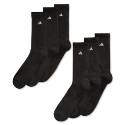 Mens Cushioned Crew Extended Size Socks 6-Pack