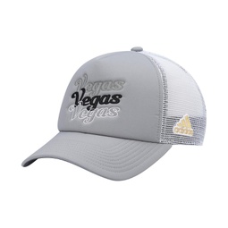 Womens Gray White Vegas Golden Knights Foam Trucker Snapback Hat