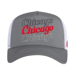 Womens Gray White Chicago Blackhawks Foam Trucker Snapback Hat
