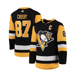 Mens Sidney Crosby Black Pittsburgh Penguins Home Captain Patch Authentic Pro Player Jersey