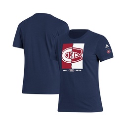 Womens Navy Montreal Canadiens Reverse Retro 2.0 Playmaker T-shirt