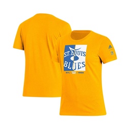 Womens Gold St. Louis Blues Reverse Retro 2.0 Playmaker T-shirt