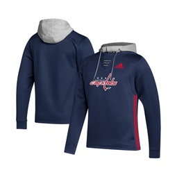 Mens Navy Washington Capitals Skate Lace Team Pullover Hoodie