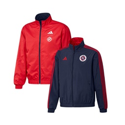 Mens Navy and Red New England Revolution 2023 On-Field Anthem Full-Zip Reversible Team Jacket