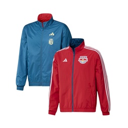 Mens Red and Gray New York Red Bulls 2023 On-Field Anthem Full-Zip Reversible Team Jacket