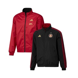 Mens Black and Red Atlanta United FC 2023 On-Field Anthem Full-Zip Reversible Team Jacket