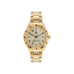 Unisex Three Hand Edition Three Gold-Tone Stainless Steel Bracelet Watch 41mm